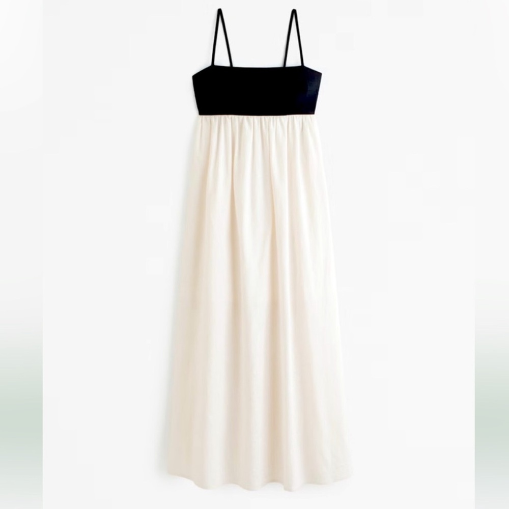 Abercrombie & Fitch Tie Back Babydoll Maxi Dress